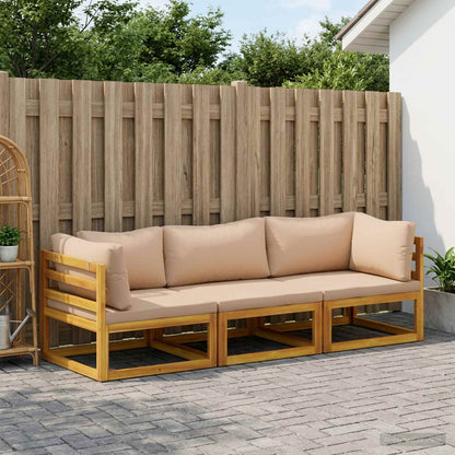 vidaXL Sofa Set 7 pcs Natural Solid Acacia Wood Beige