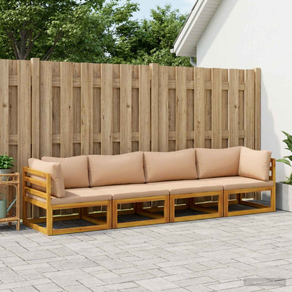 vidaXL Sofa Set 7 pcs Natural Solid Acacia Wood Beige