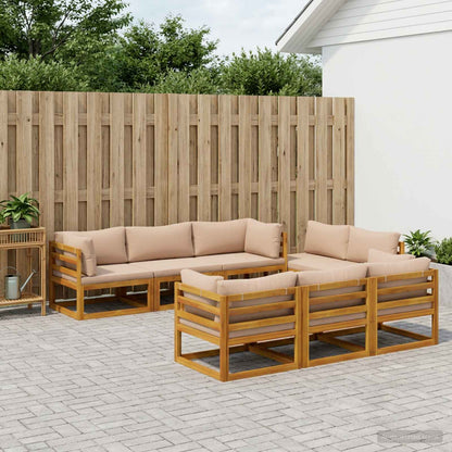 vidaXL 9 Piece Garden Lounge Set Modular Natural Solid Acacia Wood 1