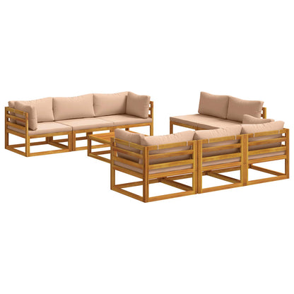 vidaXL 9 Piece Garden Lounge Set Modular Natural Solid Acacia Wood 2