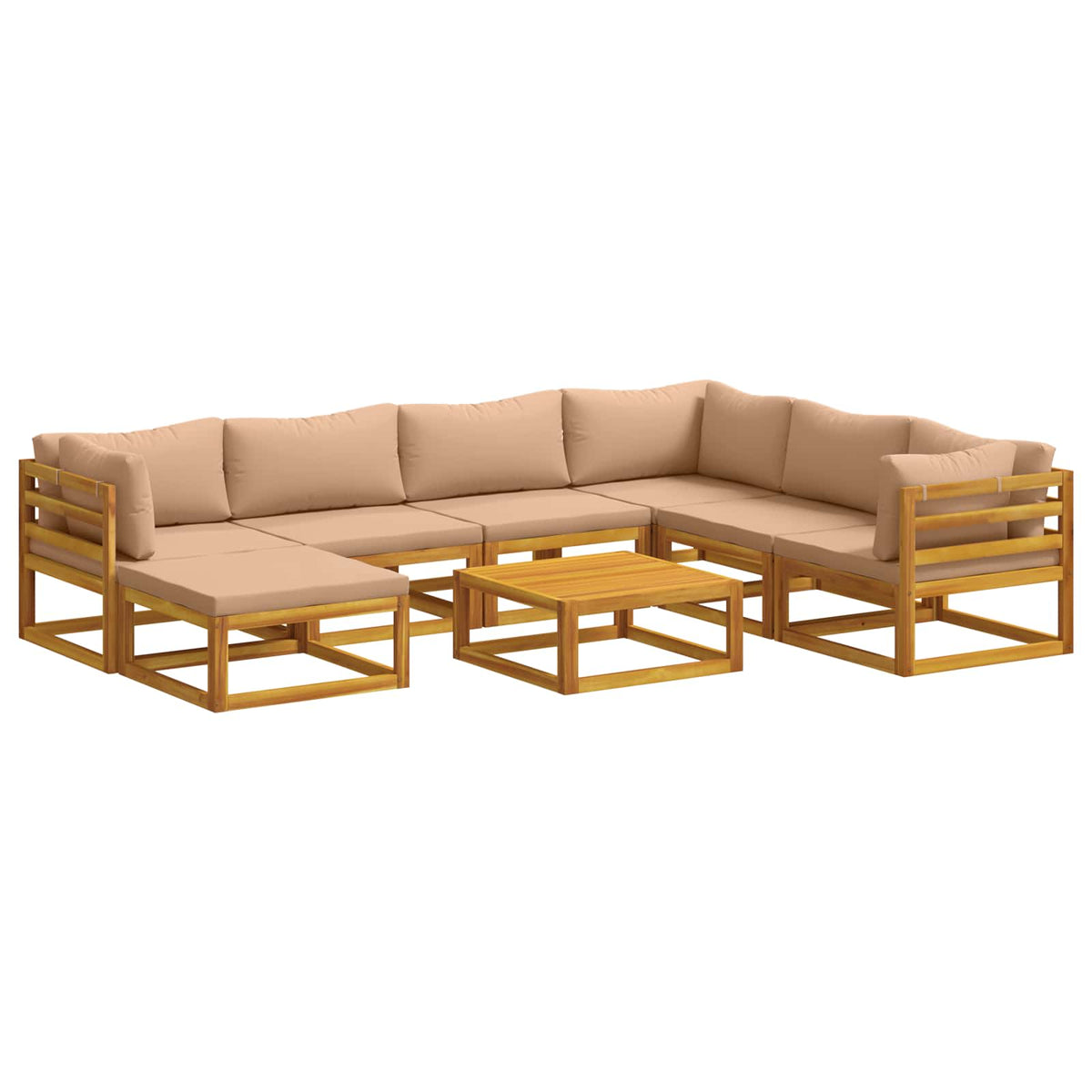 vidaXL Sofa Set 8 pcs Natural Solid Acacia Wood 2