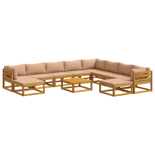 vidaXL Sofa Set 11 pcs Natural Solid Acacia Wood 2