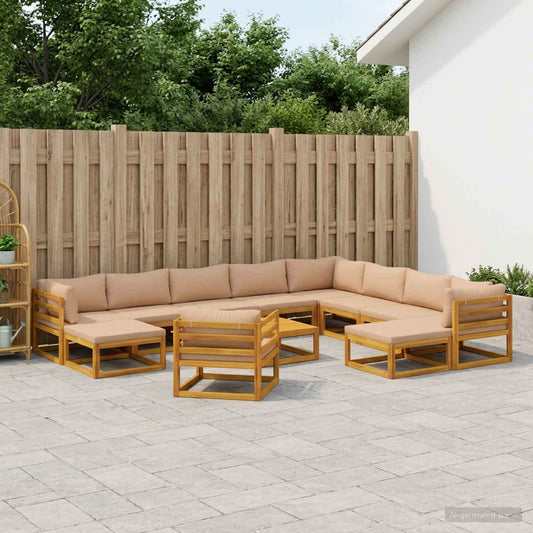 vidaXL Sofa Set 12 pcs Natural Solid Acacia Wood 1