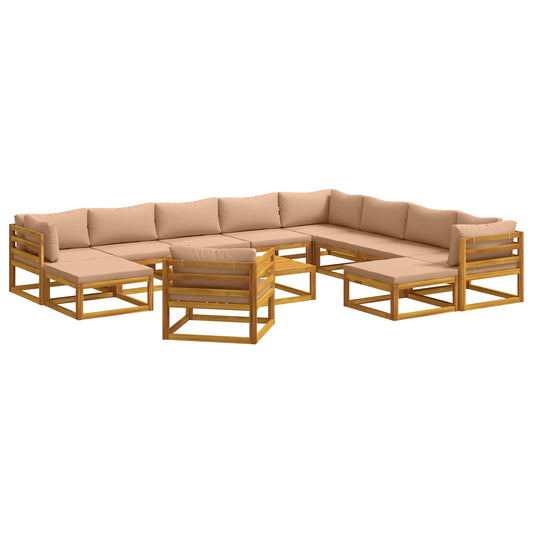 vidaXL Sofa Set 12 pcs Natural Solid Acacia Wood 2