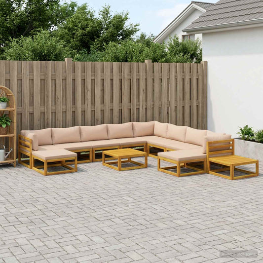 vidaXL Sofa Set 12 pcs Natural Solid Acacia Wood 1