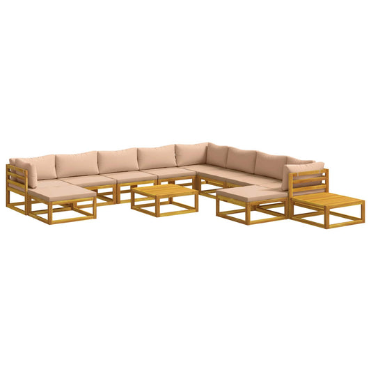 vidaXL Sofa Set 12 pcs Natural Solid Acacia Wood 2