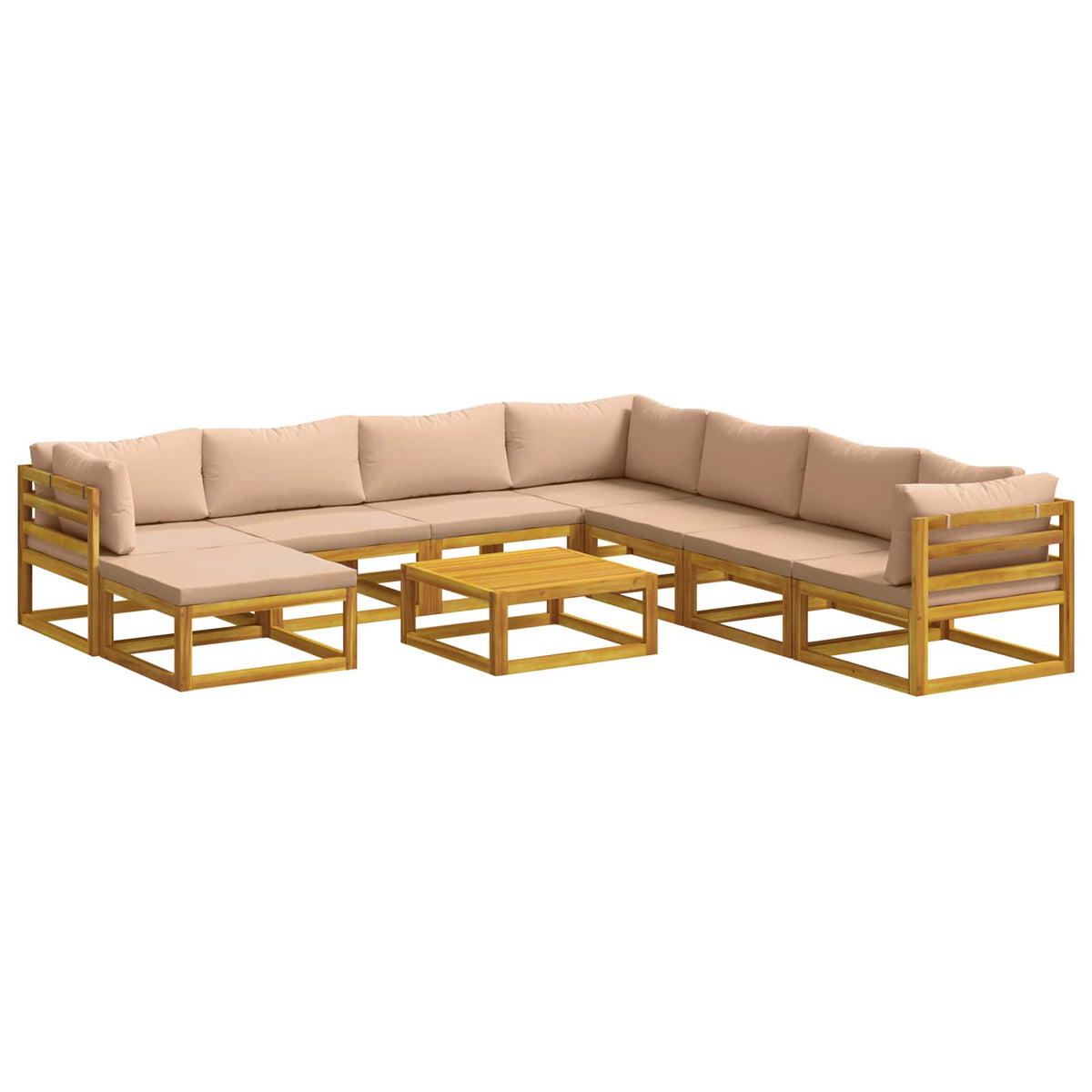 vidaXL Sofa Set 9 pcs Natural Solid Acacia Wood 2