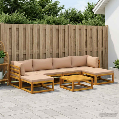 vidaXL Sofa Set 7 pcs Natural Solid Acacia Wood 1