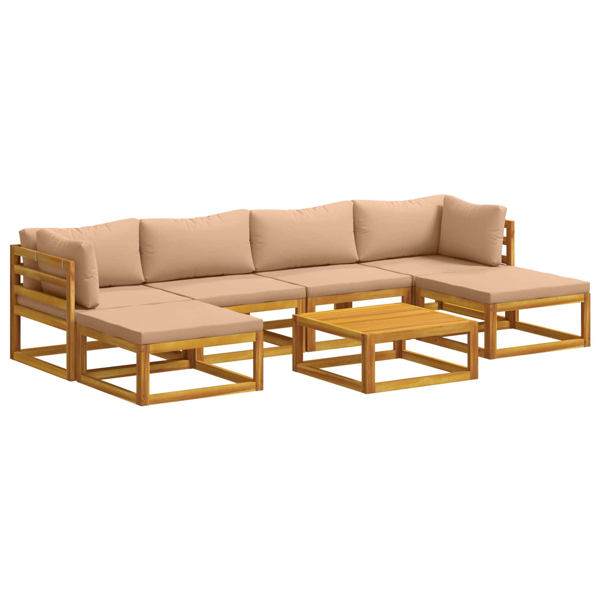 vidaXL Sofa Set 7 pcs Natural Solid Acacia Wood 2