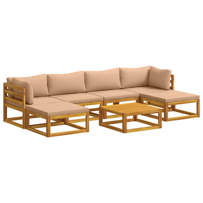vidaXL Sofa Set 7 pcs Natural Solid Acacia Wood 2