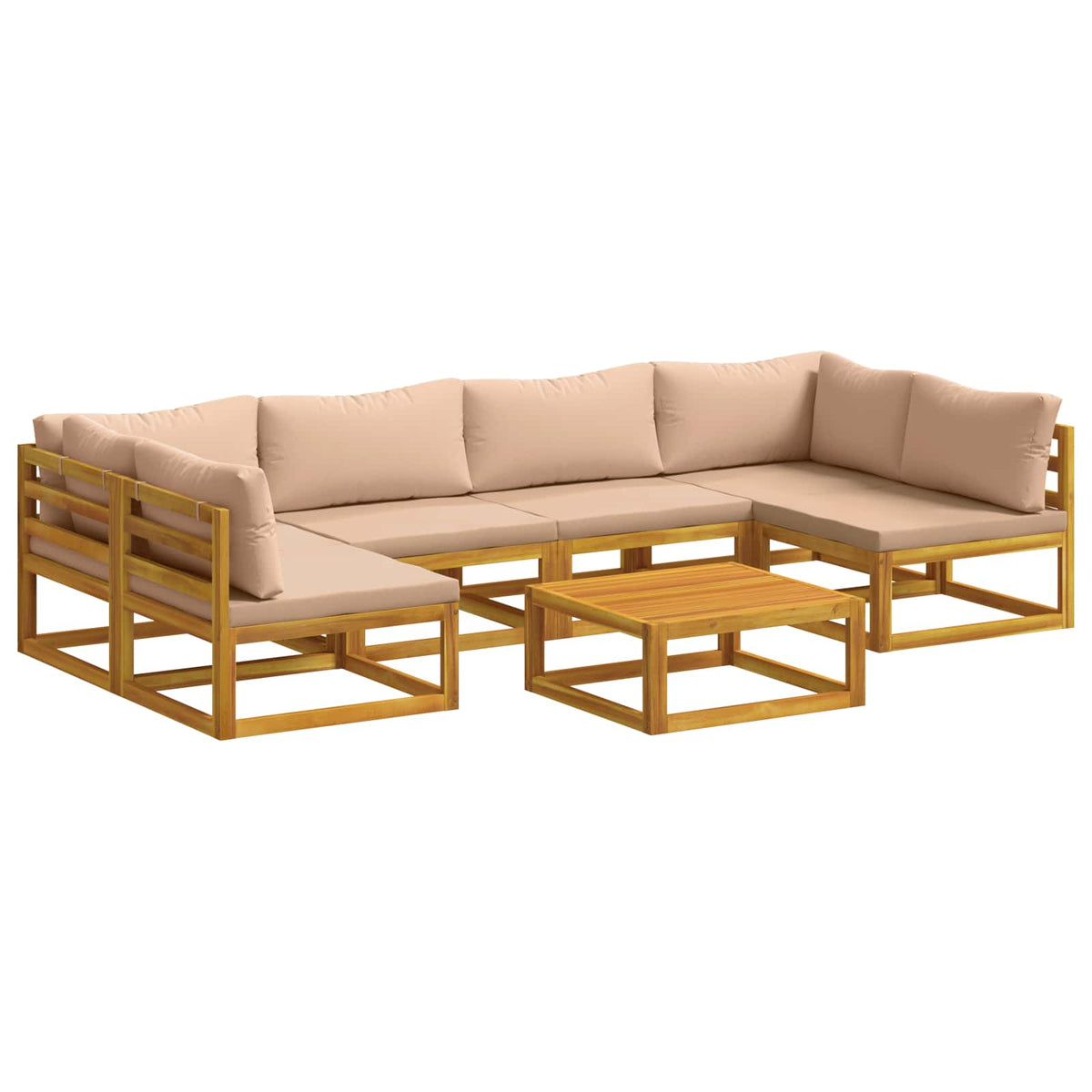 vidaXL Sofa Set 7 pcs Natural Solid Acacia Wood 2