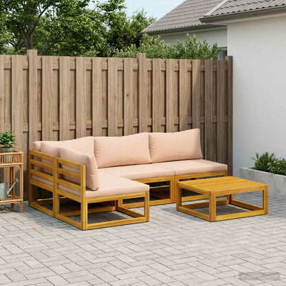 vidaXL Sofa Set 5 pcs Natural Solid Acacia Wood 1