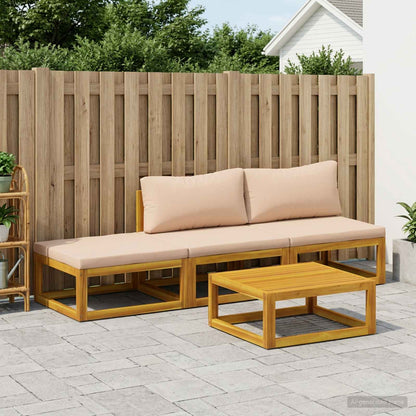 vidaXL Sofa Set 7 pcs Natural Solid Acacia Wood Beige