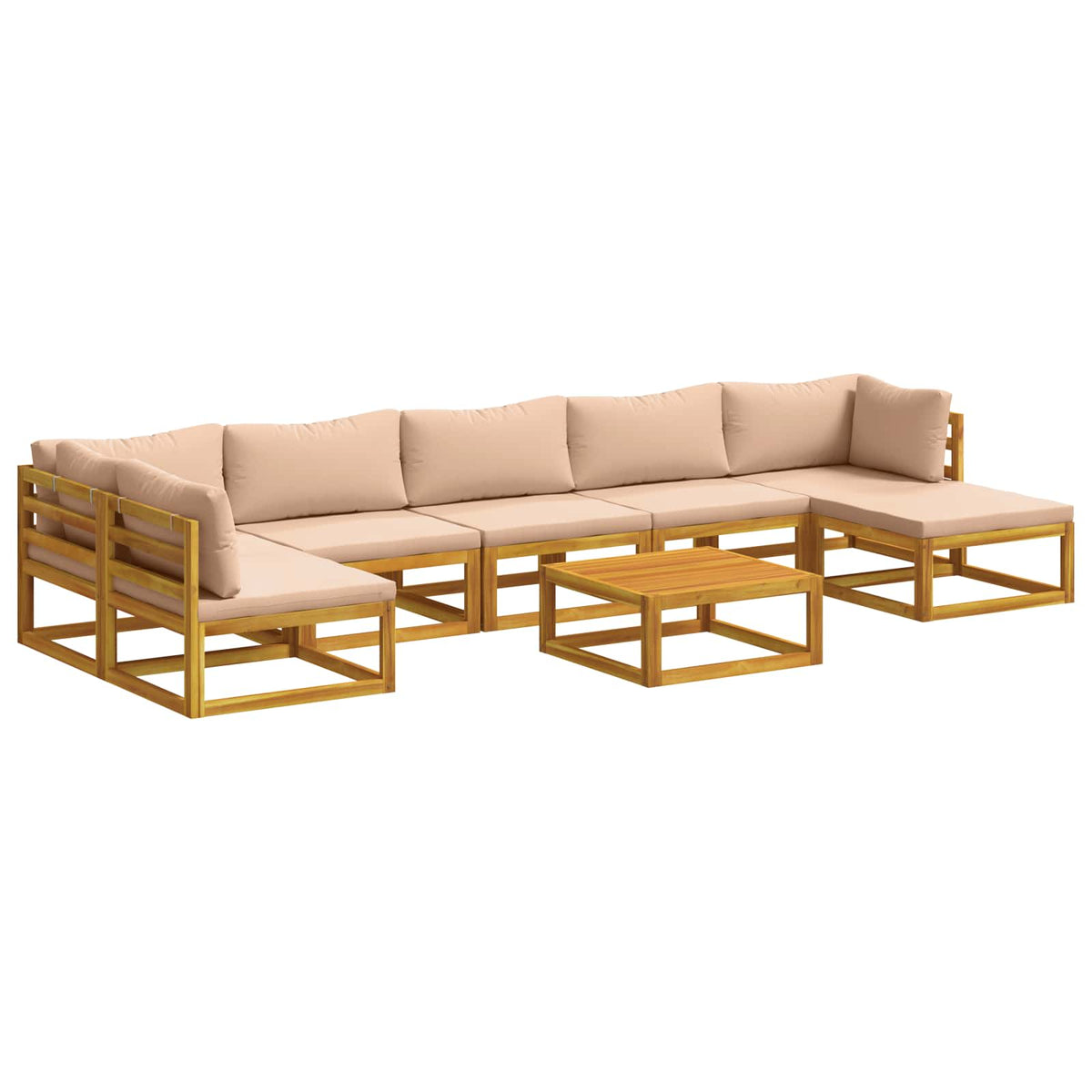 vidaXL Sofa Set 8 pcs Natural Solid Acacia Wood 2