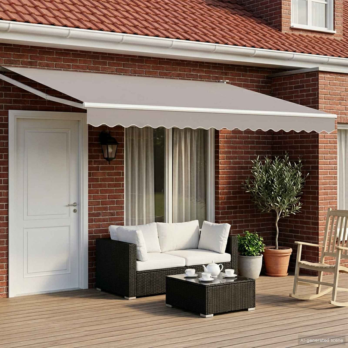 vidaXL Solar Electric Awning Frame 4 x 3 m White 1