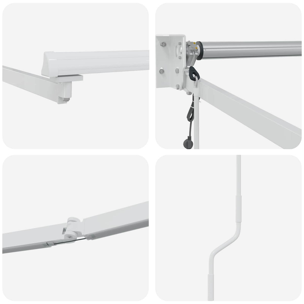 vidaXL Solar Electric Awning Frame 4.5 x 3 m White 6