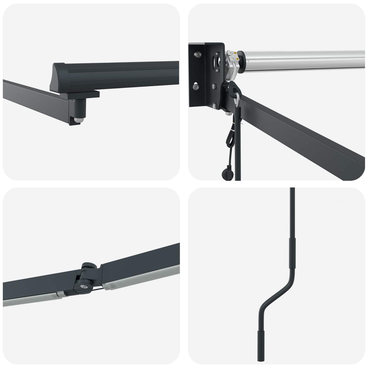 vidaXL Solar Electric Awning Frame 4 x 3 m Anthracite 6