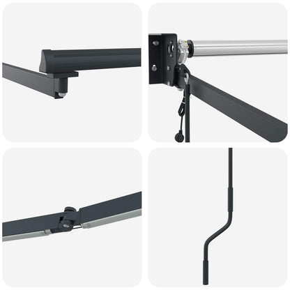vidaXL Electric Retractable Awning Frame Anthracite 5 x 3 m Aluminium 6