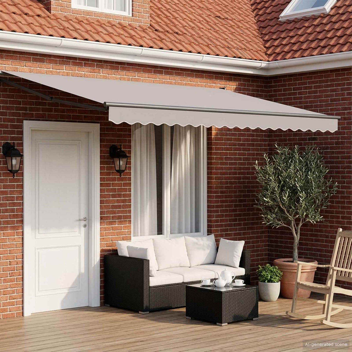 vidaXL Electric Retractable Awning Frame Anthracite 5 x 3 m Aluminium 1