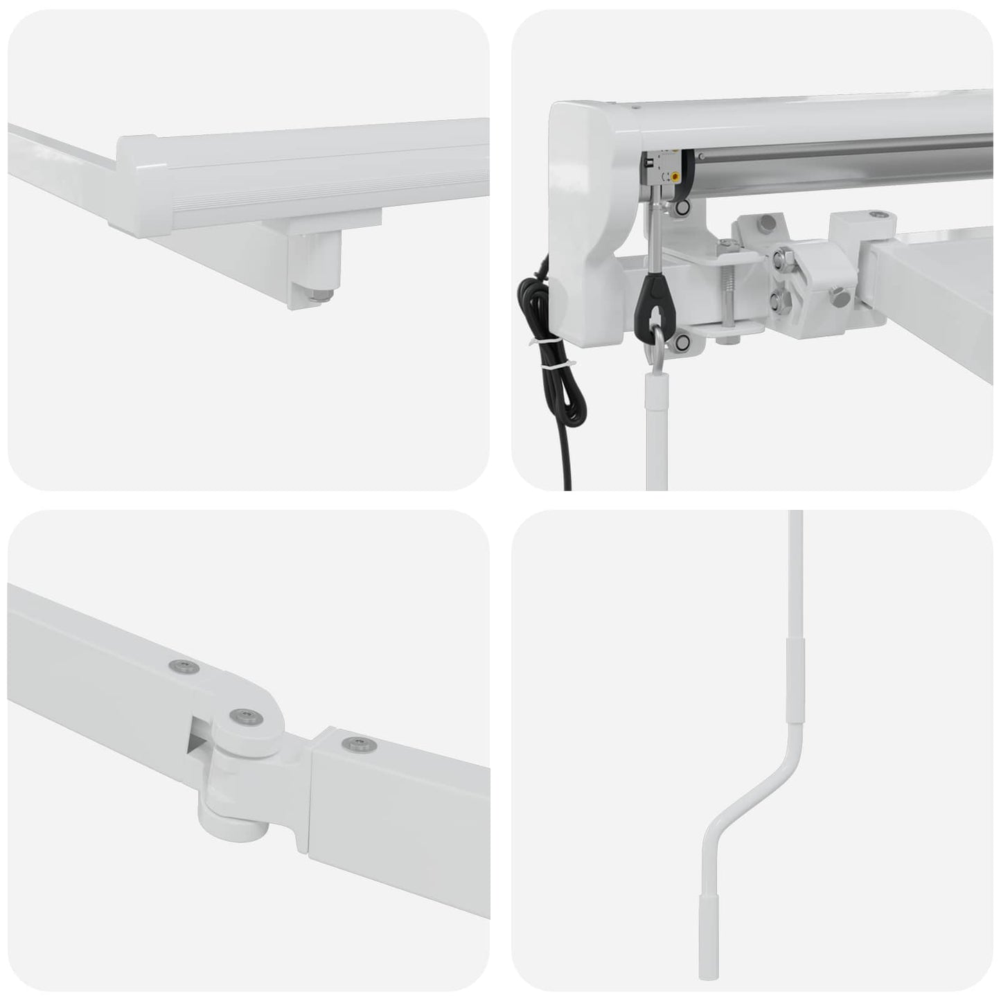 vidaXL Electric Retractable Awning Frame White 4 x 3 m Steel 6