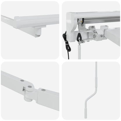 vidaXL Electric Retractable Awning Frame White 4 x 3 m Steel 6