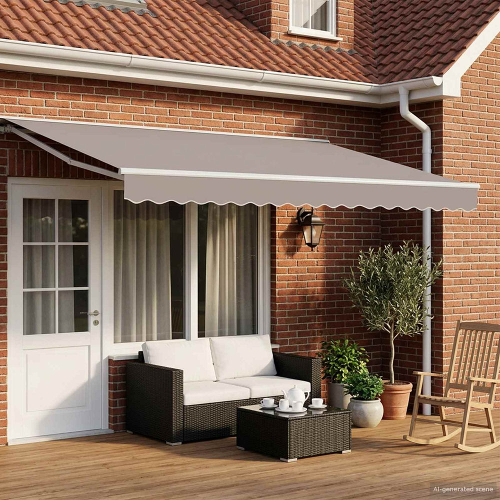 vidaXL Electric Retractable Awning Frame White 4 x 3.5 m Steel