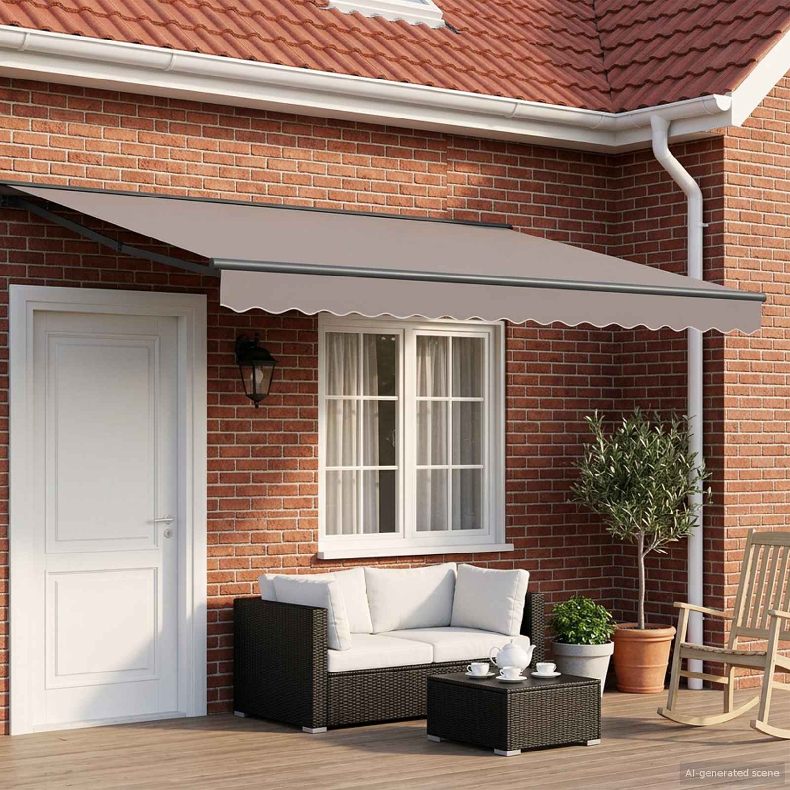 vidaXL Electric Retractable Awning Frame Anthracite 4 x 3.5 m Steel 1