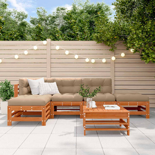 vidaXL Garden Lounge Set 5 pcs Wax Brown Solid Pine Wood 1