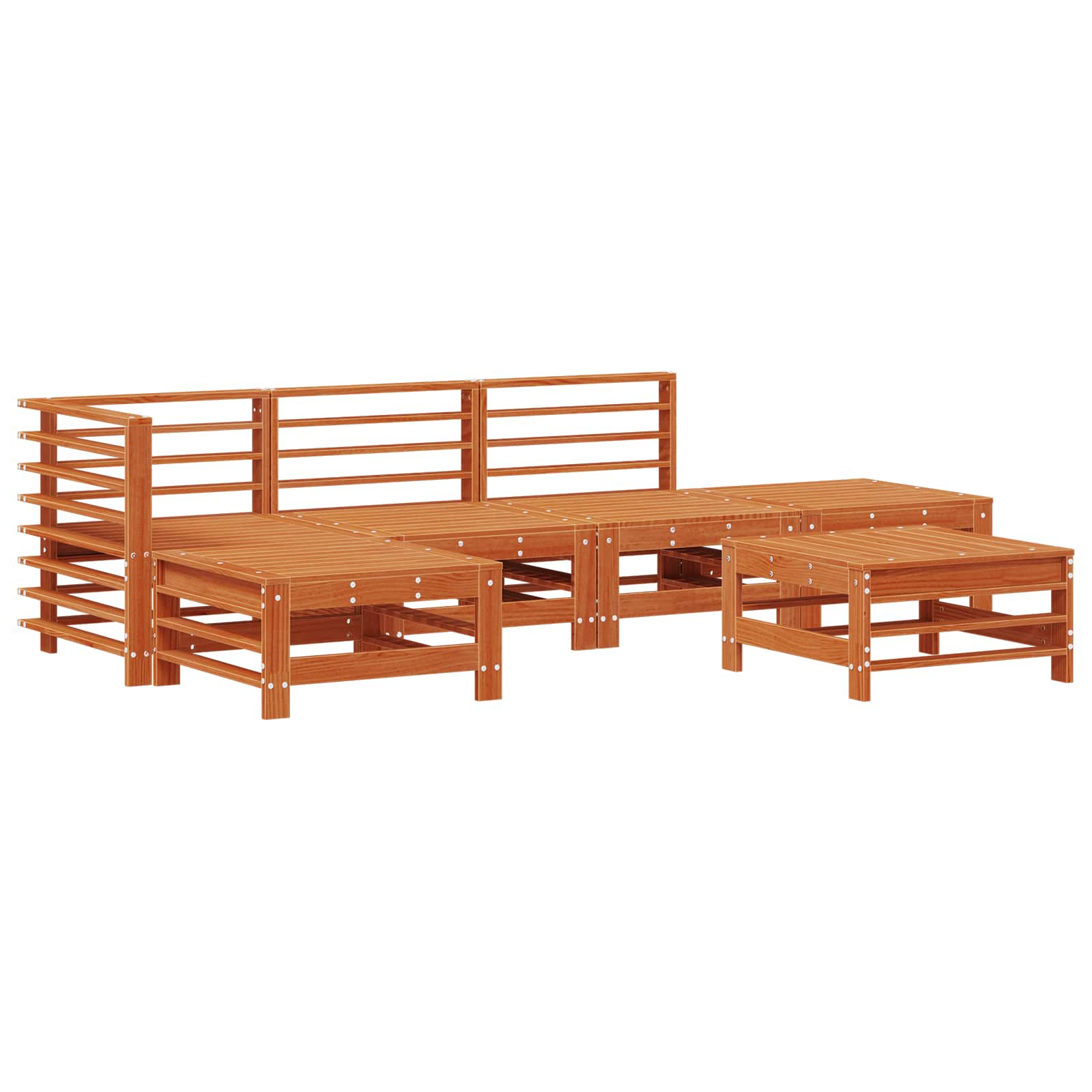 vidaXL Garden Lounge Set 5 pcs Wax Brown Solid Pine Wood 2