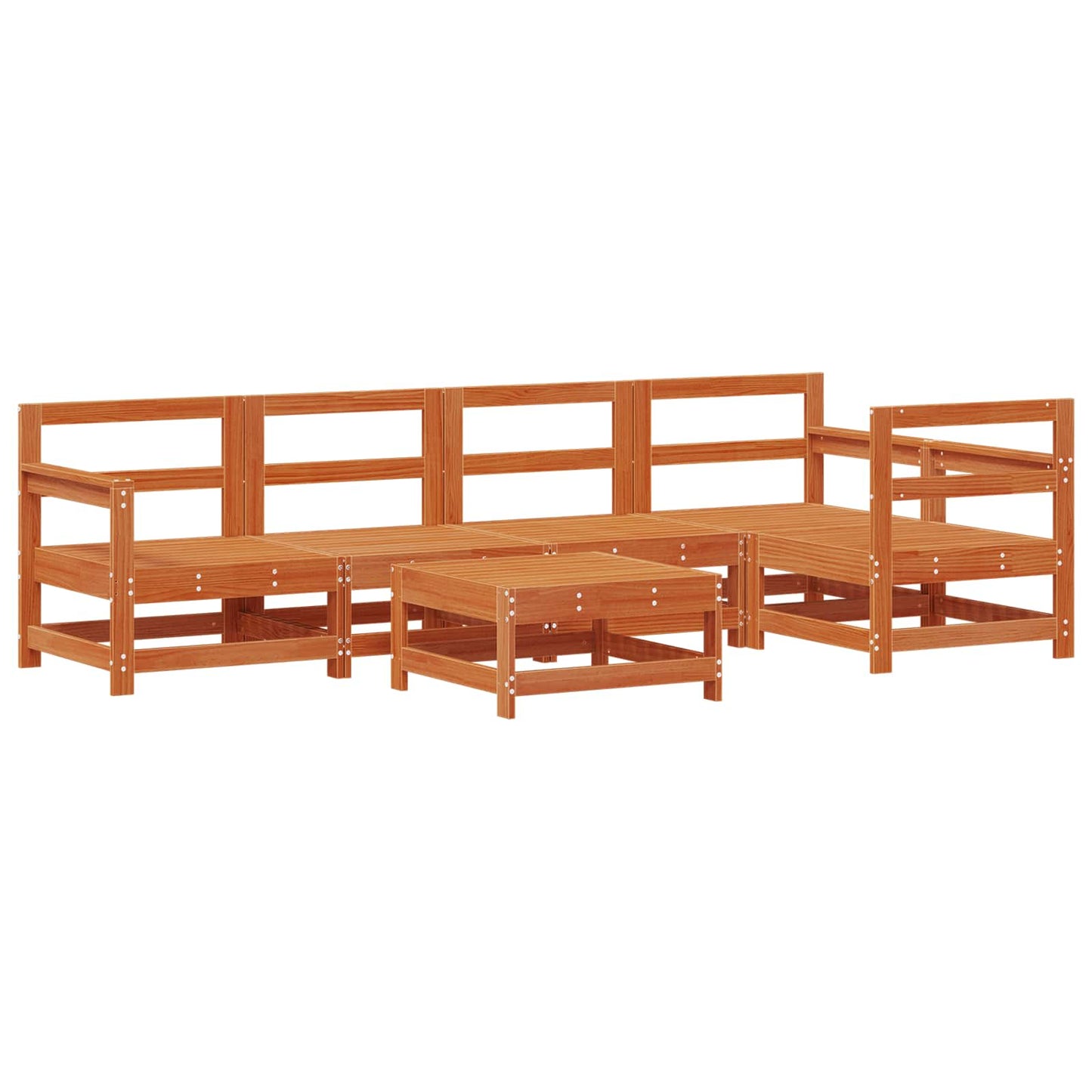 vidaXL Garden Lounge Set 6 pcs Wax Brown Solid Pine Wood 2