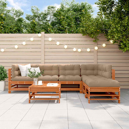 vidaXL Garden Lounge Set 7 pcs Wax Brown Solid Pine Wood 1