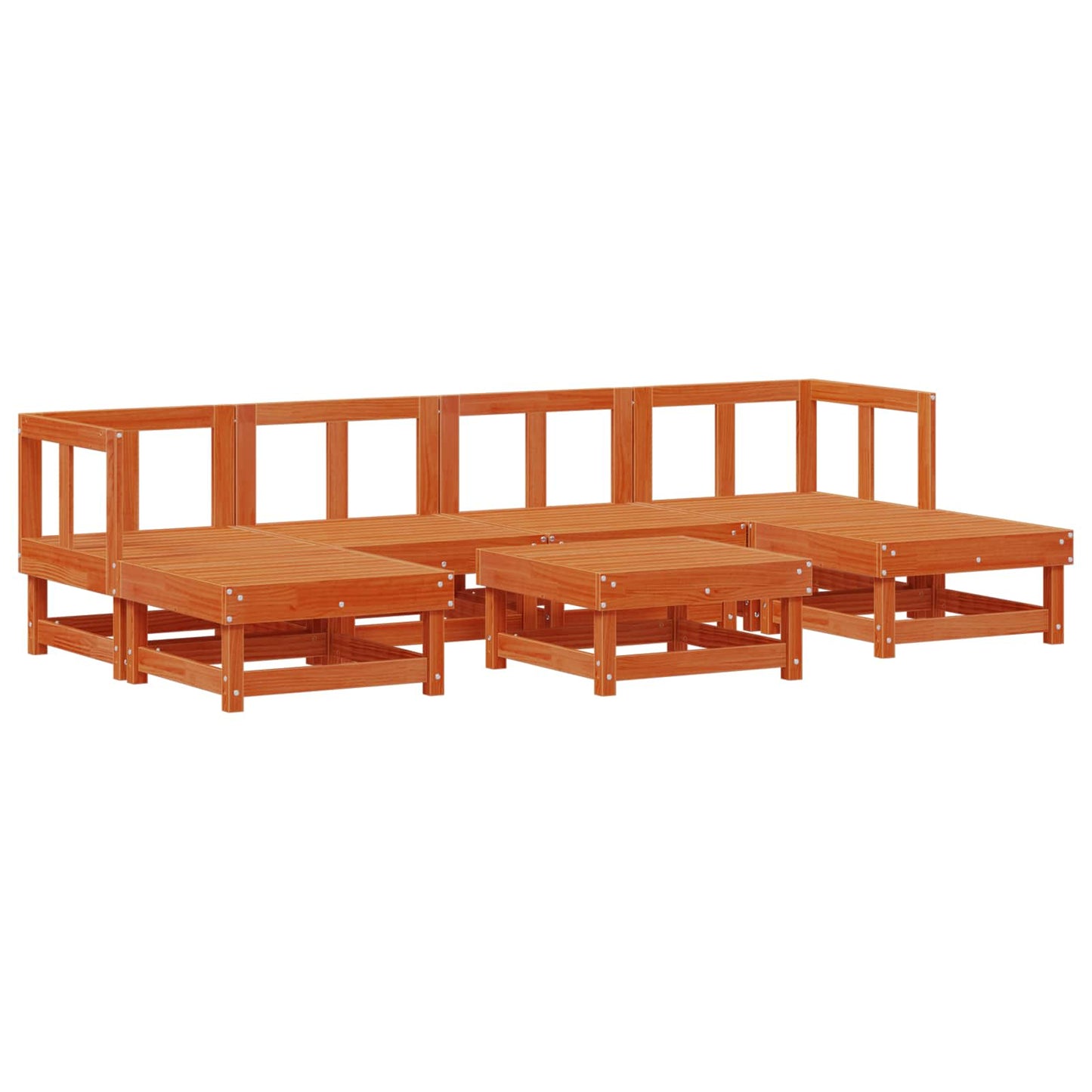 vidaXL Garden Lounge Set 7 pcs Wax Brown Solid Pine Wood 2