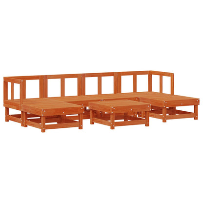 vidaXL Garden Lounge Set 7 pcs Wax Brown Solid Pine Wood 2