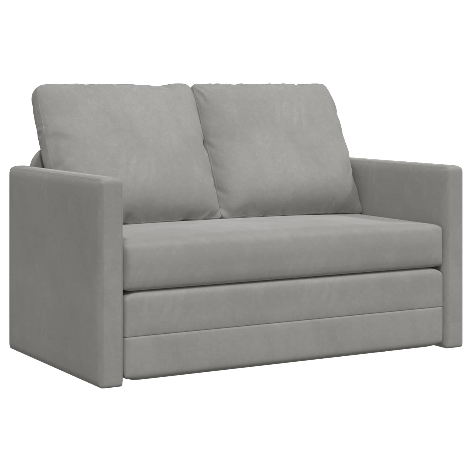 vidaXL Folding Sofa Bed Light Grey 122 x 70 x 60 cm Velvet 2