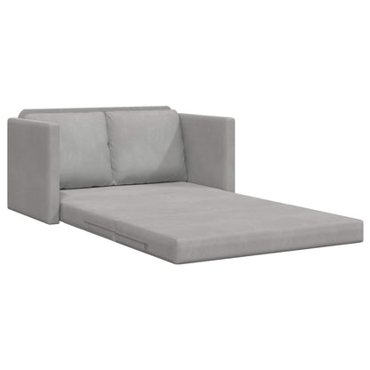 vidaXL Folding Sofa Bed Light Grey 122 x 70 x 60 cm Velvet 4