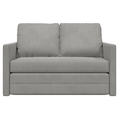 vidaXL Folding Sofa Bed Light Grey 122 x 70 x 60 cm Velvet 5