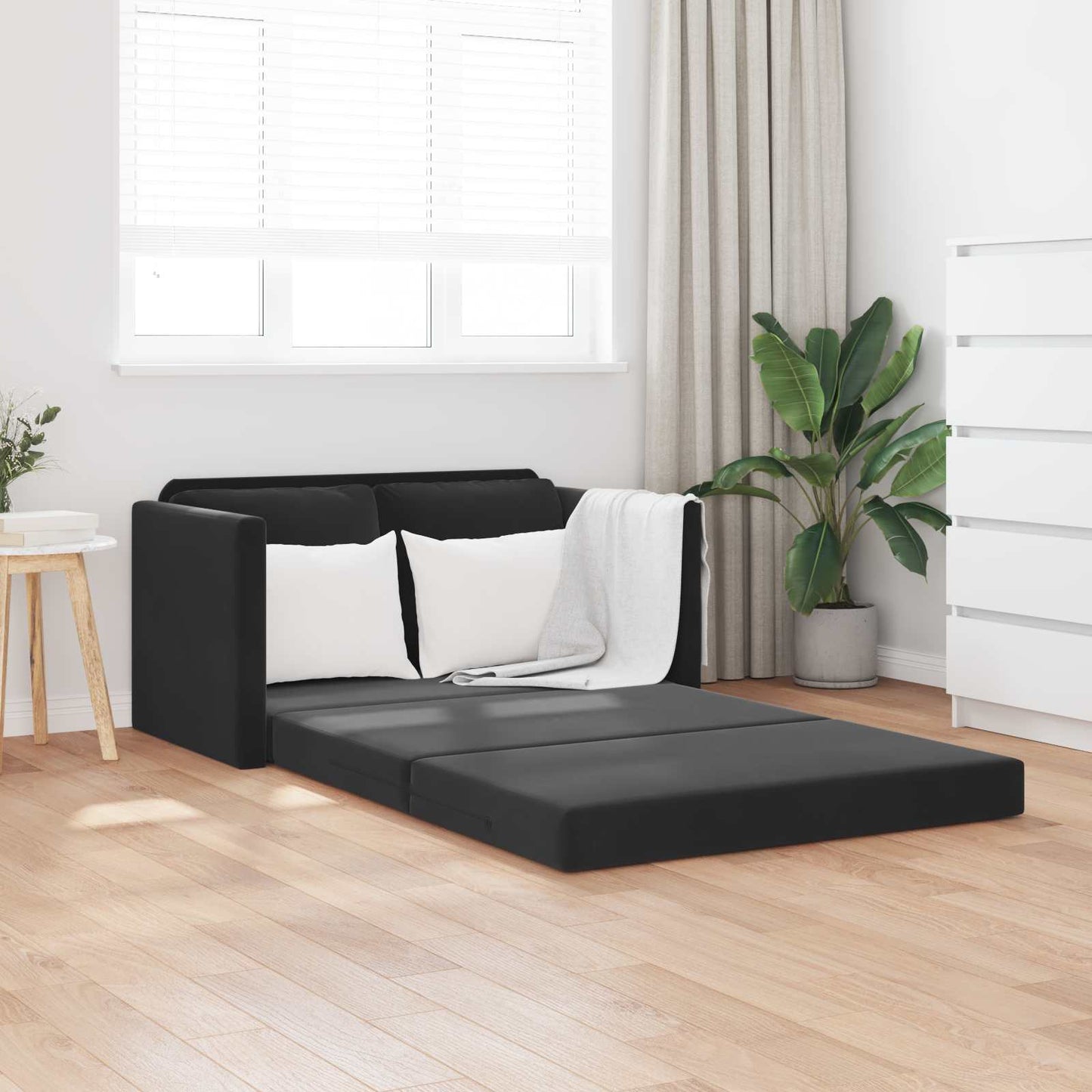 vidaXL Folding Sofa Bed Black 122 x 70 x 60 cm Velvet 1