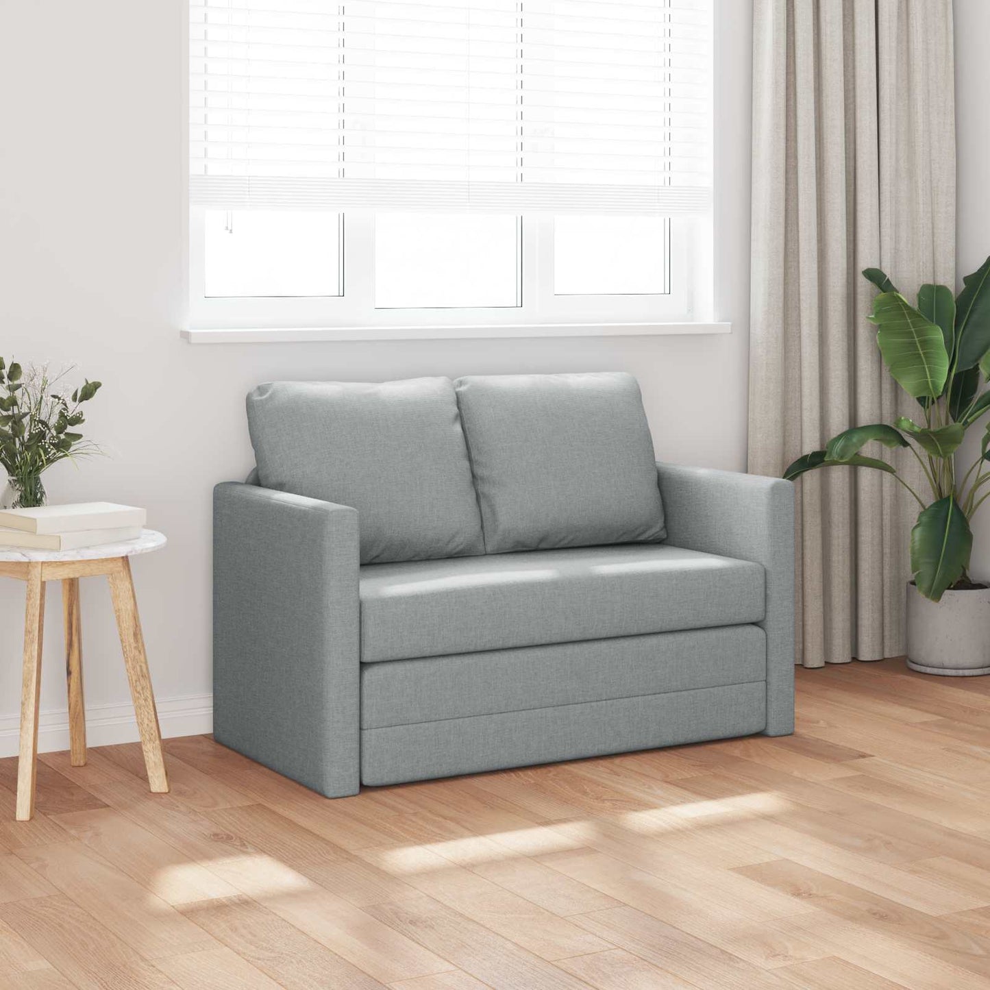vidaXL Folding Sofa Bed Light Grey 112 x 60 x 55 cm Fabric 3