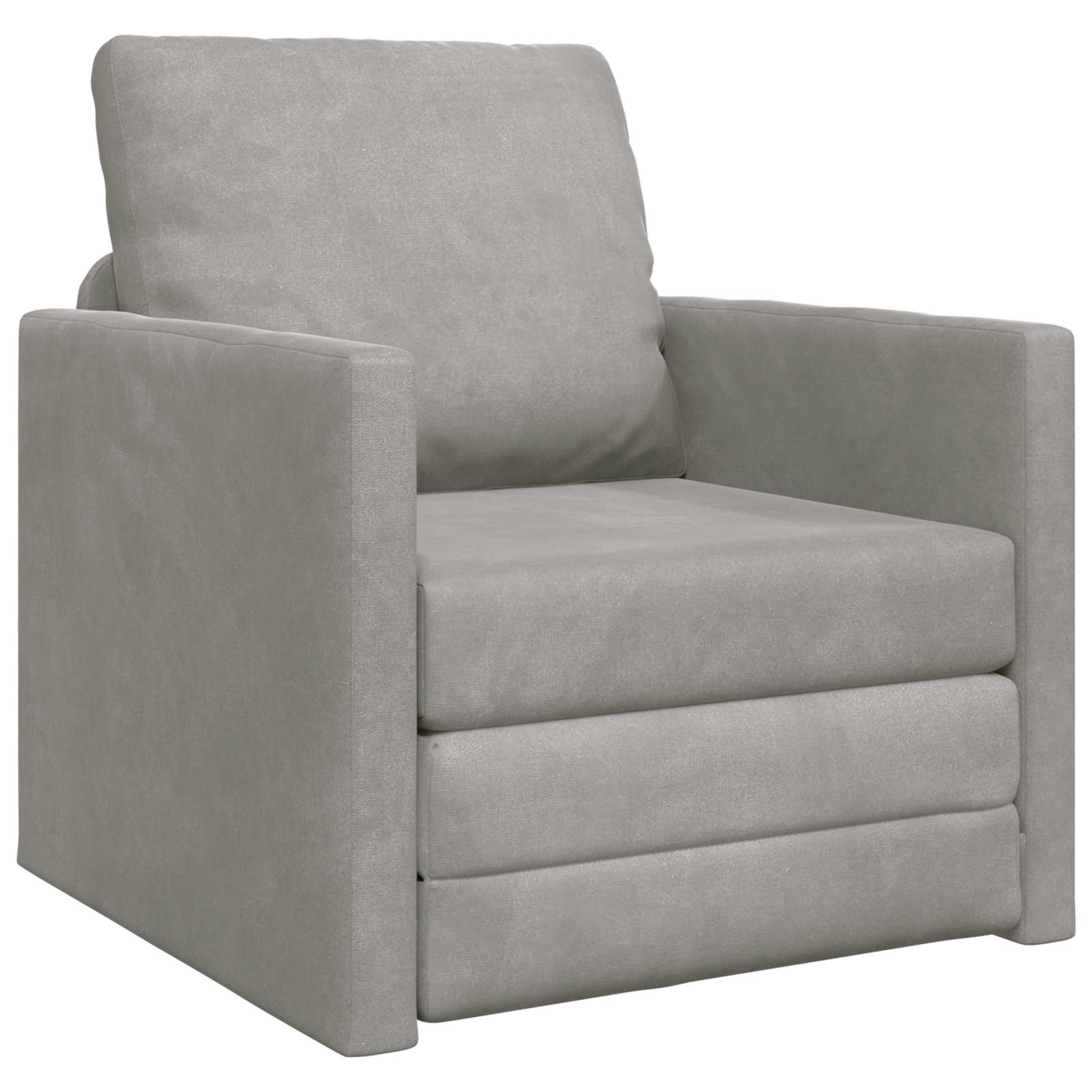 vidaXL Folding Sofa Bed Light Grey 74 x 77 x 81 cm Velvet 2