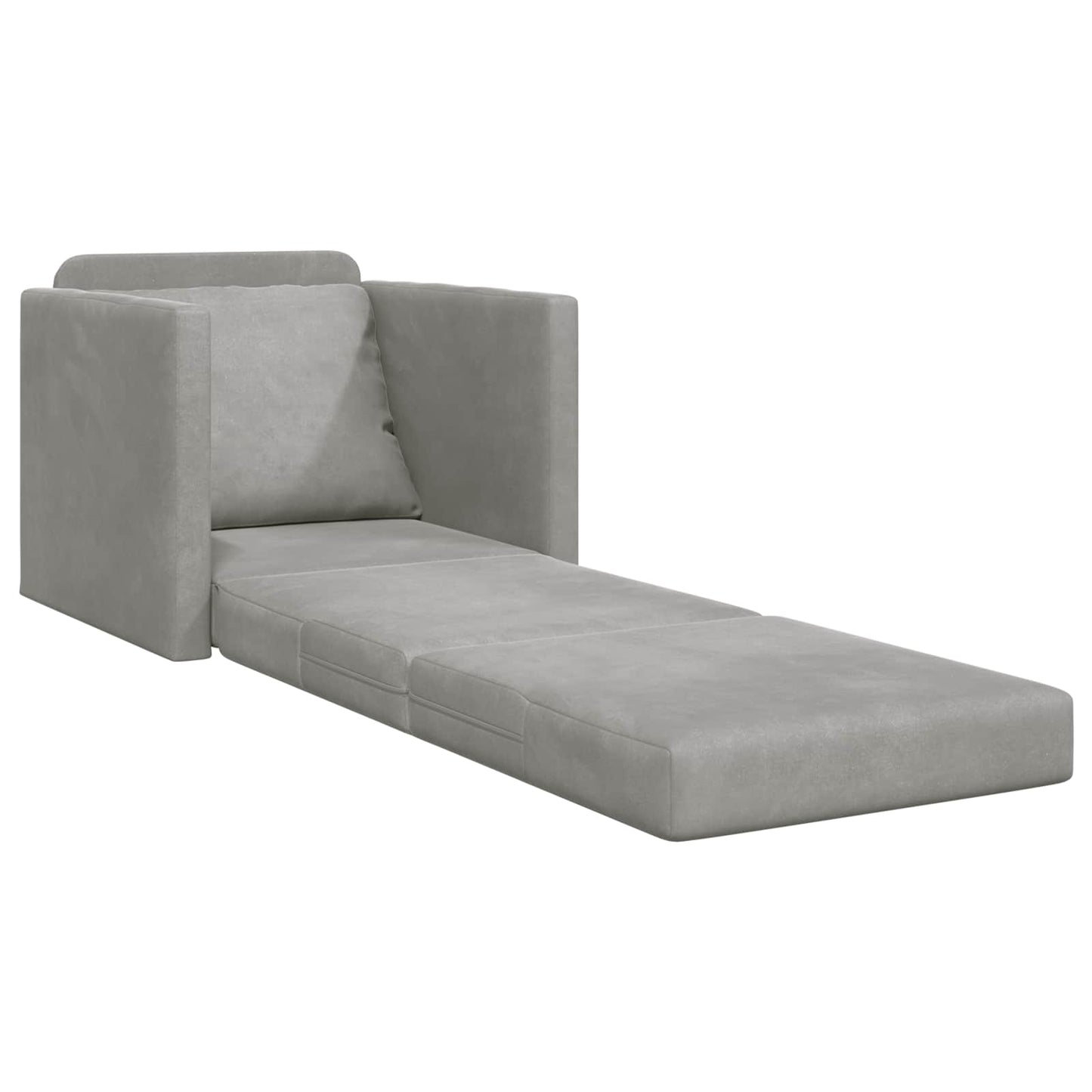vidaXL Folding Sofa Bed Light Grey 74 x 77 x 81 cm Velvet 4