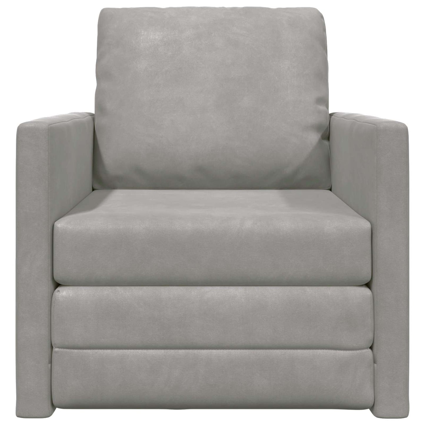 vidaXL Folding Sofa Bed Light Grey 74 x 77 x 81 cm Velvet 5