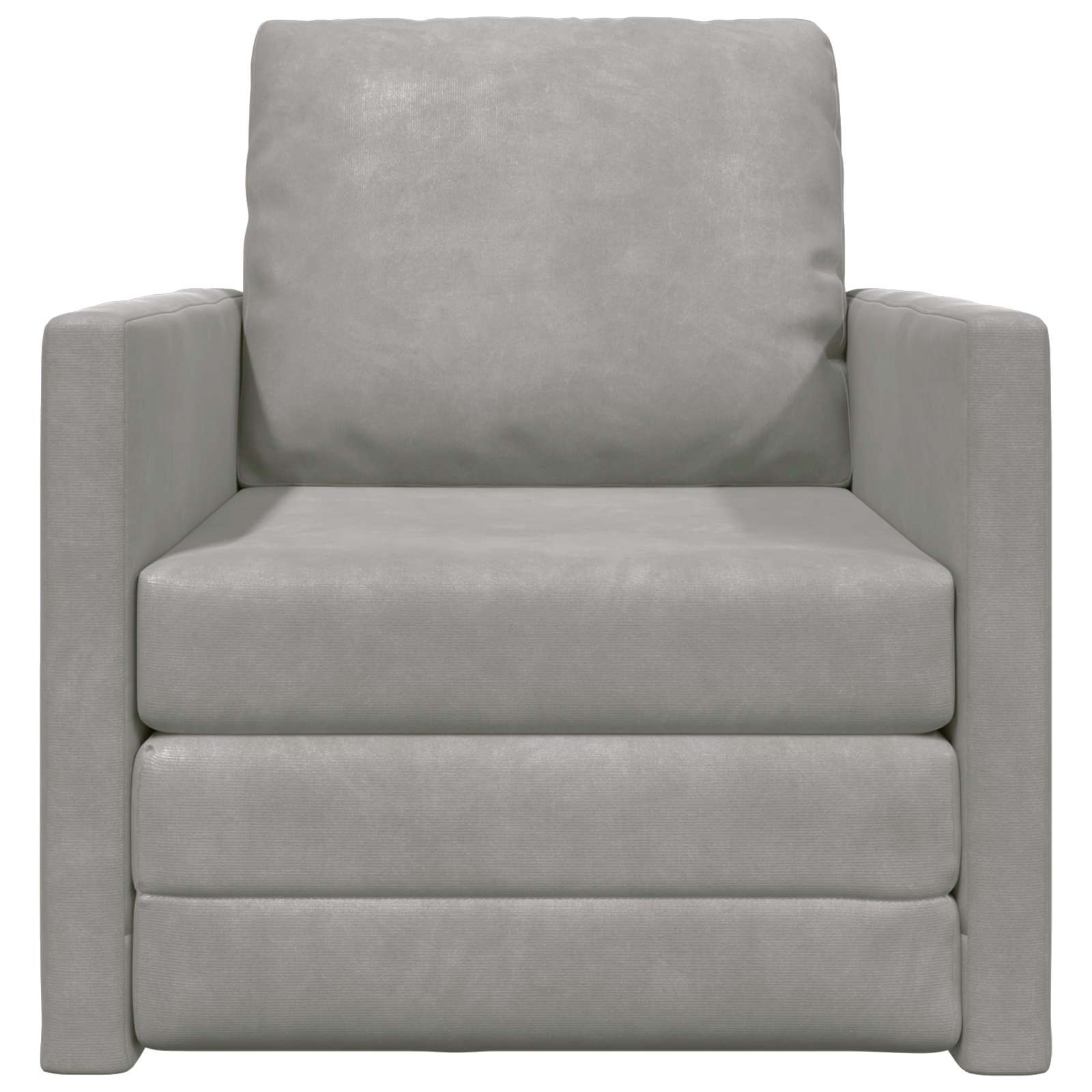 vidaXL Folding Sofa Bed Light Grey 74 x 77 x 81 cm Velvet 5