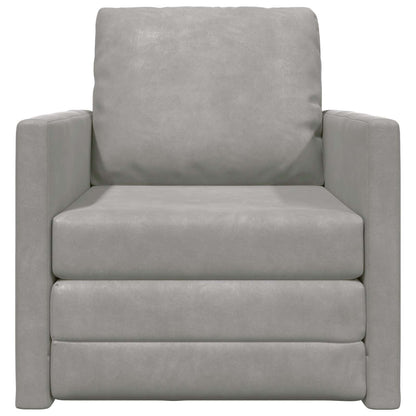 vidaXL Folding Sofa Bed Light Grey 74 x 77 x 81 cm Velvet 5