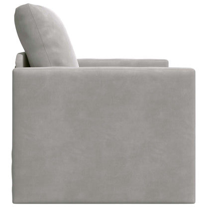 vidaXL Folding Sofa Bed Light Grey 74 x 77 x 81 cm Velvet 6
