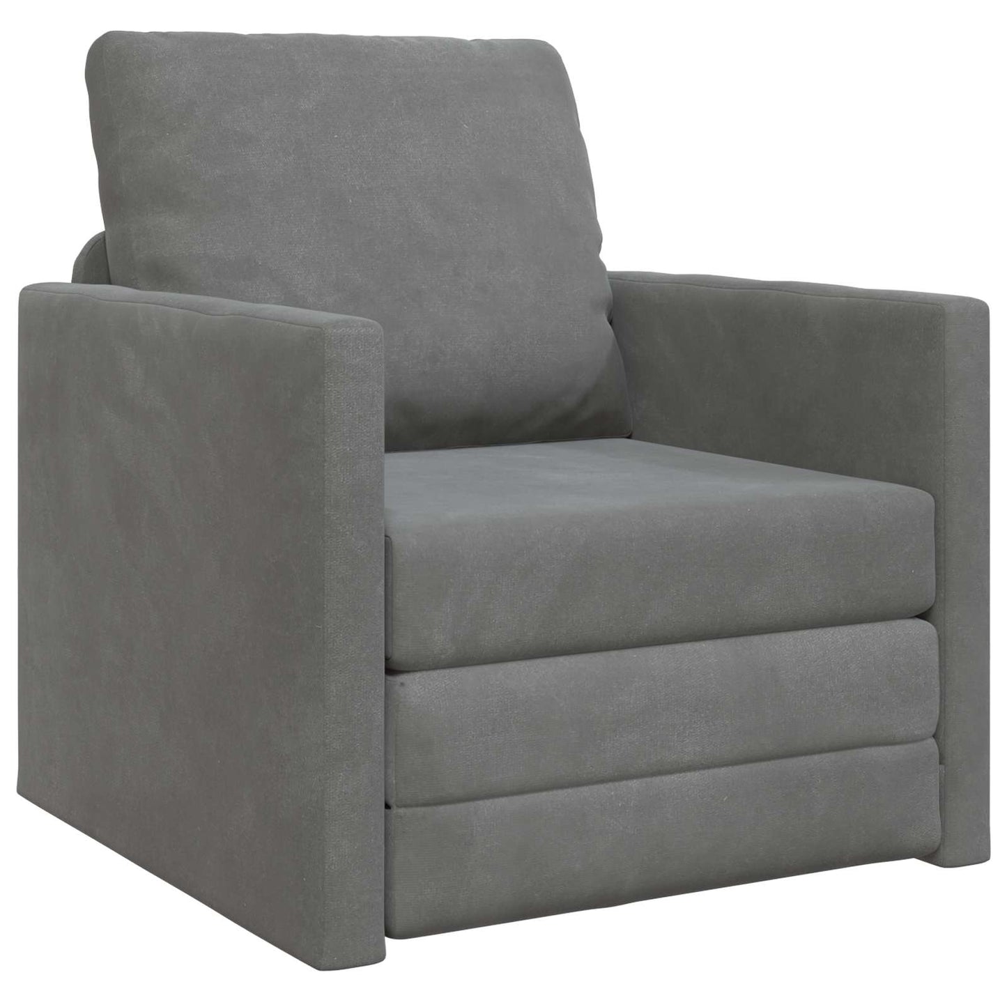 vidaXL Folding Sofa Bed Dark Grey 74 x 77 x 81 cm Velvet 2