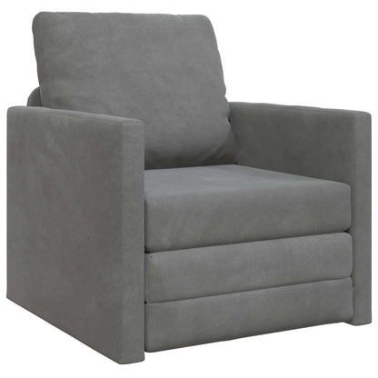 vidaXL Folding Sofa Bed Dark Grey 74 x 77 x 81 cm Velvet 2