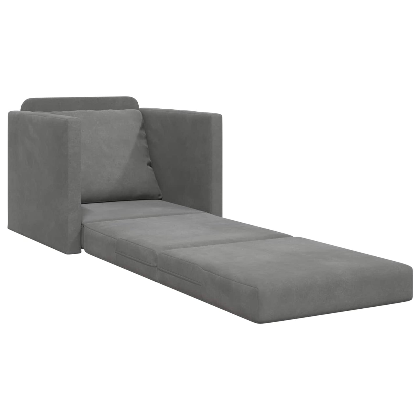 vidaXL Folding Sofa Bed Dark Grey 74 x 77 x 81 cm Velvet 4