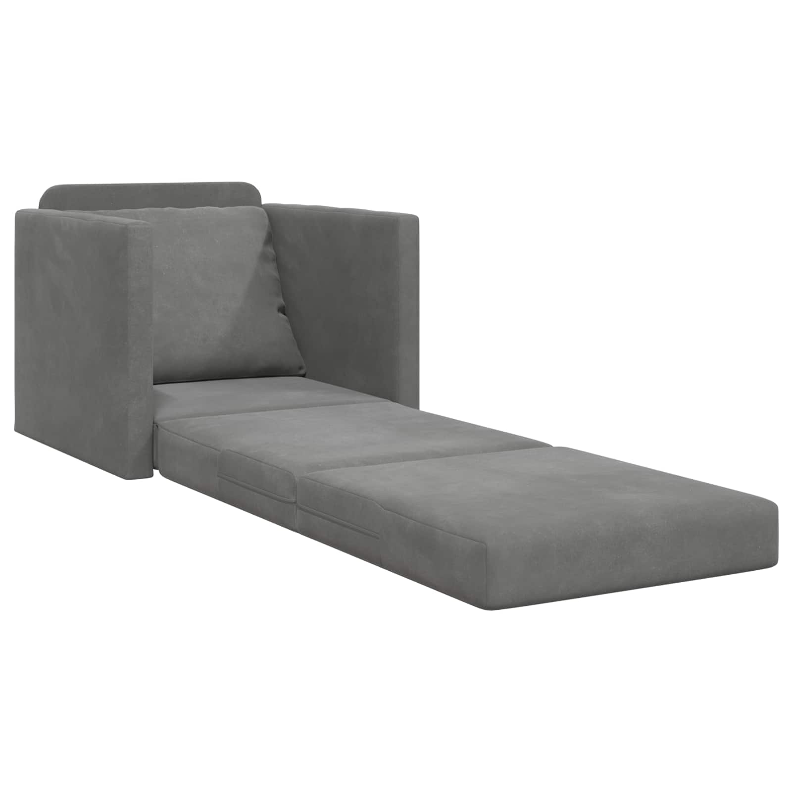 vidaXL Folding Sofa Bed Dark Grey 74 x 77 x 81 cm Velvet 4