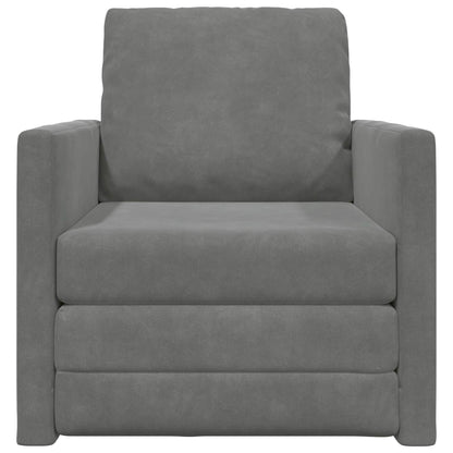 vidaXL Folding Sofa Bed Dark Grey 74 x 77 x 81 cm Velvet 5