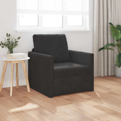 vidaXL Folding Sofa Bed Black 74 x 77 x 81 cm Velvet 3